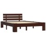 Estructura de cama madera maciza pino marrón oscuro 140x200 cm de vidaXL, Camas y somieres - Ref: Foro24-283175, Precio: 110,...