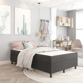 Box Spring bed frame gray fabric 120x200 cm by vidaXL, Beds and slatted bases - Ref: Foro24-287463, Price: 154,29 €, Discount: %