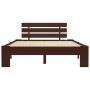 Estructura de cama madera maciza pino marrón oscuro 140x200 cm de vidaXL, Camas y somieres - Ref: Foro24-283175, Precio: 110,...