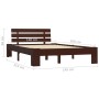 Estructura de cama madera maciza pino marrón oscuro 140x200 cm de vidaXL, Camas y somieres - Ref: Foro24-283175, Precio: 110,...