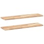 Estantes flotantes 2 uds madera acacia sin tratar 80x20x2 cm