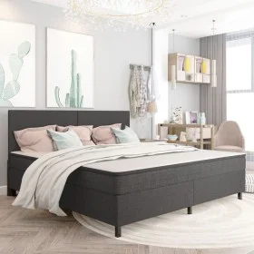 Box Spring bed frame gray fabric 200x200 cm by vidaXL, Beds and slatted bases - Ref: Foro24-287467, Price: 184,86 €, Discount: %