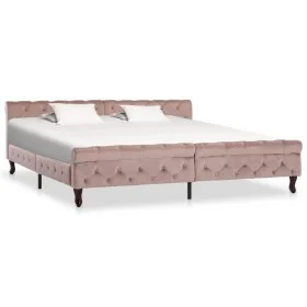 Estructura de cama de terciopelo rosa 200x200 cm de vidaXL, Camas y somieres - Ref: Foro24-288570, Precio: 361,91 €, Descuent...