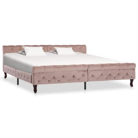 Estructura de cama de terciopelo rosa 200x200 cm de vidaXL, Camas y somieres - Ref: Foro24-288570, Precio: 361,91 €, Descuent...