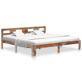 Estructura de cama de madera maciza de sheesham 200x200 cm de vidaXL, Camas y somieres - Ref: Foro24-288419, Precio: 165,98 €...