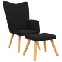 Sillón de relax con reposapiés tela negro