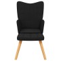 Sillón de relax con reposapiés tela negro