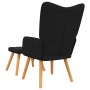 Sillón de relax con reposapiés tela negro