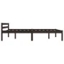 Dark brown solid pine wood bed frame 140x200 cm by vidaXL, Beds and slatted bases - Ref: Foro24-283205, Price: 130,24 €, Disc...