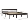 Dunkelbrauner Bettrahmen aus massivem Kiefernholz, 140 x 200 cm von vidaXL, Betten und Lattenroste - Ref: Foro24-283205, Prei...