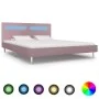Bed frame with LED pink fabric 180x200 cm by vidaXL, Beds and slatted bases - Ref: Foro24-280980, Price: 214,56 €, Discount: %