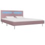 Estructura de cama con LED tela rosa 180x200 cm de vidaXL, Camas y somieres - Ref: Foro24-280980, Precio: 217,73 €
