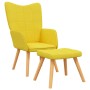 Silla de relajación con reposapiés tela amarillo mostaza