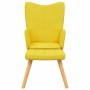 Silla de relajación con reposapiés tela amarillo mostaza