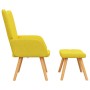 Silla de relajación con reposapiés tela amarillo mostaza