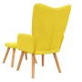 Silla de relajación con reposapiés tela amarillo mostaza