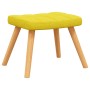 Silla de relajación con reposapiés tela amarillo mostaza