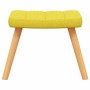 Silla de relajación con reposapiés tela amarillo mostaza