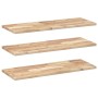 Estantes flotantes 3 uds madera acacia sin tratar 80x30x2 cm