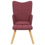 Sillón de relax con reposapiés tela rojo tinto