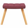 Sillón de relax con reposapiés tela rojo tinto