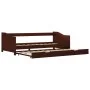 Brown pine wood sofa bed structure 90x200 cm by vidaXL, Beds and slatted bases - Ref: Foro24-283152, Price: 189,96 €, Discoun...