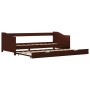 Estructura de sofá cama madera de pino marrón 90x200 cm de vidaXL, Camas y somieres - Ref: Foro24-283152, Precio: 188,89 €, D...