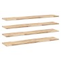 Estantes flotantes 4 uds madera acacia sin tratar 140x30x2 cm