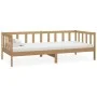 Sofa bed and mattress solid pine wood honey brown 90x200 cm by vidaXL, Beds and slatted bases - Ref: Foro24-3083617, Price: 2...