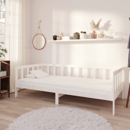 Sofa bed with white solid pine wood mattress 90x200 cm by vidaXL, Beds and slatted bases - Ref: Foro24-3083605, Price: 221,89...