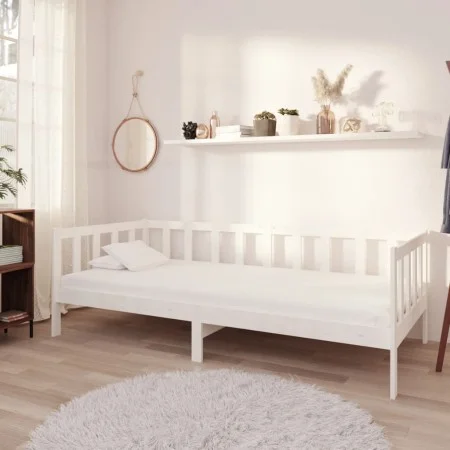 Sofa bed with white solid pine wood mattress 90x200 cm by vidaXL, Beds and slatted bases - Ref: Foro24-3083605, Price: 214,98...