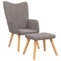 Sillón de relax con reposapiés de tela gris taupé