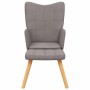 Sillón de relax con reposapiés de tela gris taupé