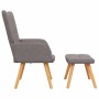 Sillón de relax con reposapiés de tela gris taupé