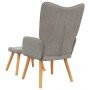 Sillón de relax con reposapiés de tela gris taupé