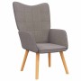 Sillón de relax con reposapiés de tela gris taupé