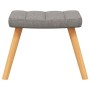 Sillón de relax con reposapiés de tela gris taupé