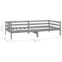 Schlafsofa mit Matratze aus massivem Kiefernholz grau 90x200 cm von vidaXL, Betten und Lattenroste - Ref: Foro24-3083561, Pre...