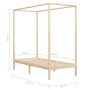 Estructura de cama con dosel madera maciza pino 90x200 cm