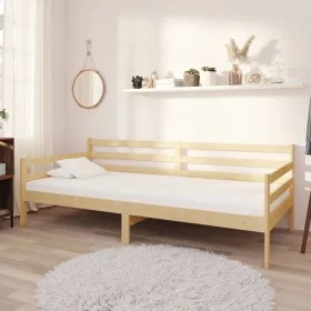Sofa bed with solid pine wood mattress 90x200 cm by vidaXL, Beds and slatted bases - Ref: Foro24-3083594, Price: 249,70 €, Di...