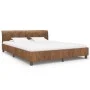 Brown artificial suede leather bed frame 160x200 cm by vidaXL, Beds and slatted bases - Ref: Foro24-284892, Price: 228,22 €, ...