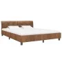 Brown artificial suede leather bed frame 160x200 cm by vidaXL, Beds and slatted bases - Ref: Foro24-284892, Price: 228,22 €, ...