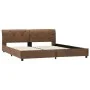 Brown artificial suede leather bed frame 160x200 cm by vidaXL, Beds and slatted bases - Ref: Foro24-284892, Price: 228,22 €, ...