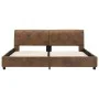 Brown artificial suede leather bed frame 160x200 cm by vidaXL, Beds and slatted bases - Ref: Foro24-284892, Price: 228,22 €, ...
