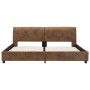 Estructura de cama de piel de ante artificial marrón 160x200 cm de vidaXL, Camas y somieres - Ref: Foro24-284892, Precio: 209...