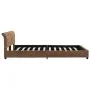 Brown artificial suede leather bed frame 160x200 cm by vidaXL, Beds and slatted bases - Ref: Foro24-284892, Price: 228,22 €, ...