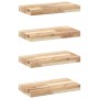 Estantes flotantes 4 uds madera acacia sin tratar 40x20x4 cm