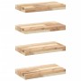 Estantes flotantes 4 uds madera acacia sin tratar 60x20x4 cm