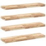 Estantes flotantes 4 uds madera acacia sin tratar 80x20x4 cm
