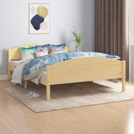 Bettgestell aus massivem Kiefernholz, 140 x 200 cm von vidaXL, Betten und Lattenroste - Ref: Foro24-322029, Preis: 123,70 €, ...